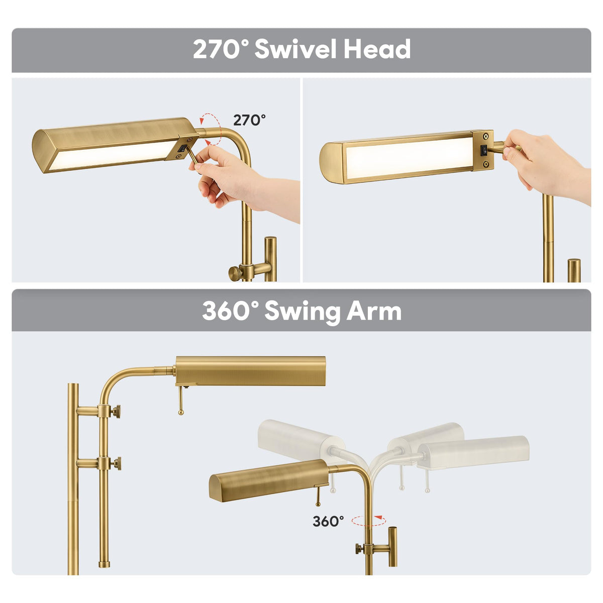 Industrial Table Lamp, Adjustable LED Desk Lamp