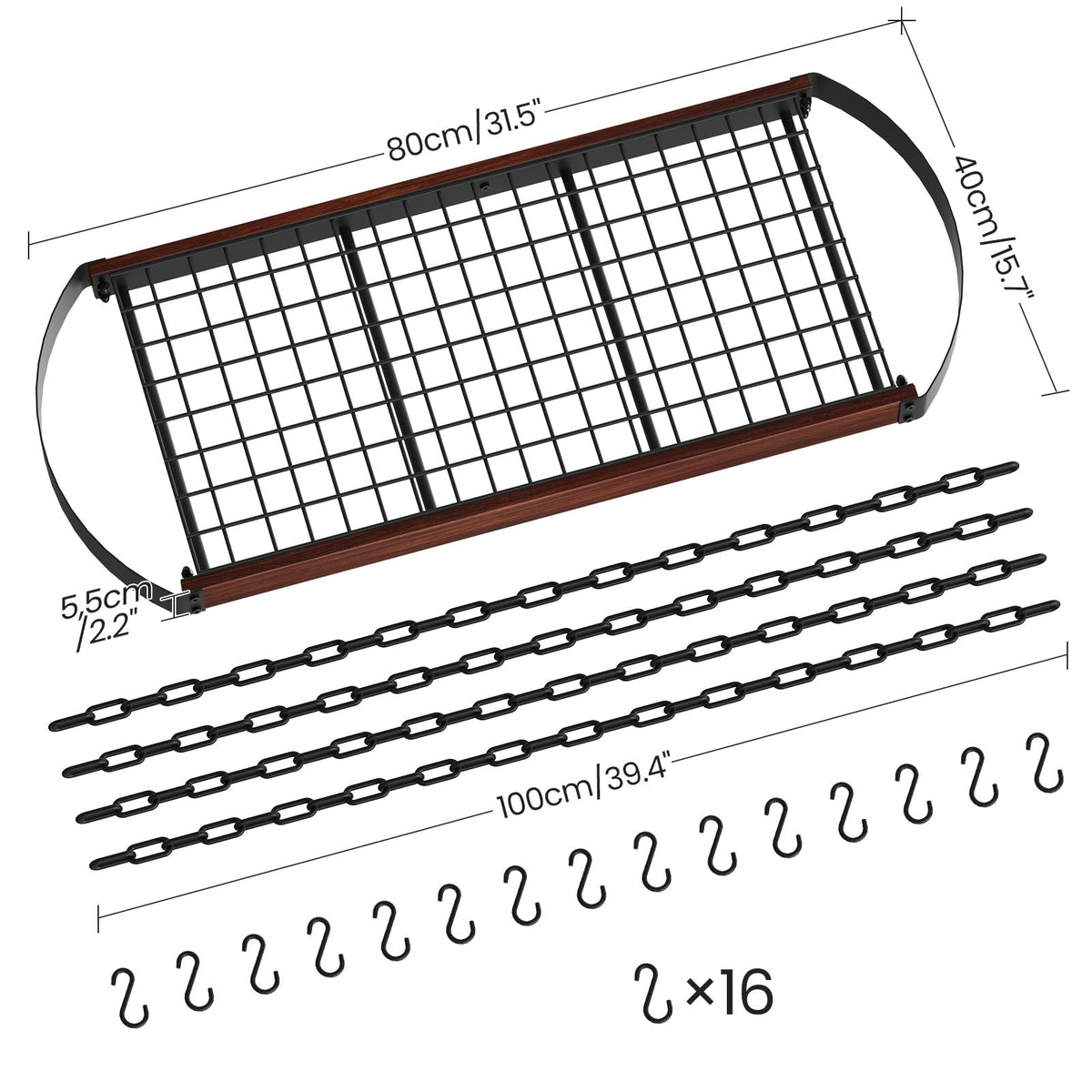 32'' Hanging Pot Rack, Ceiling Pan Hanger, Pot Holder