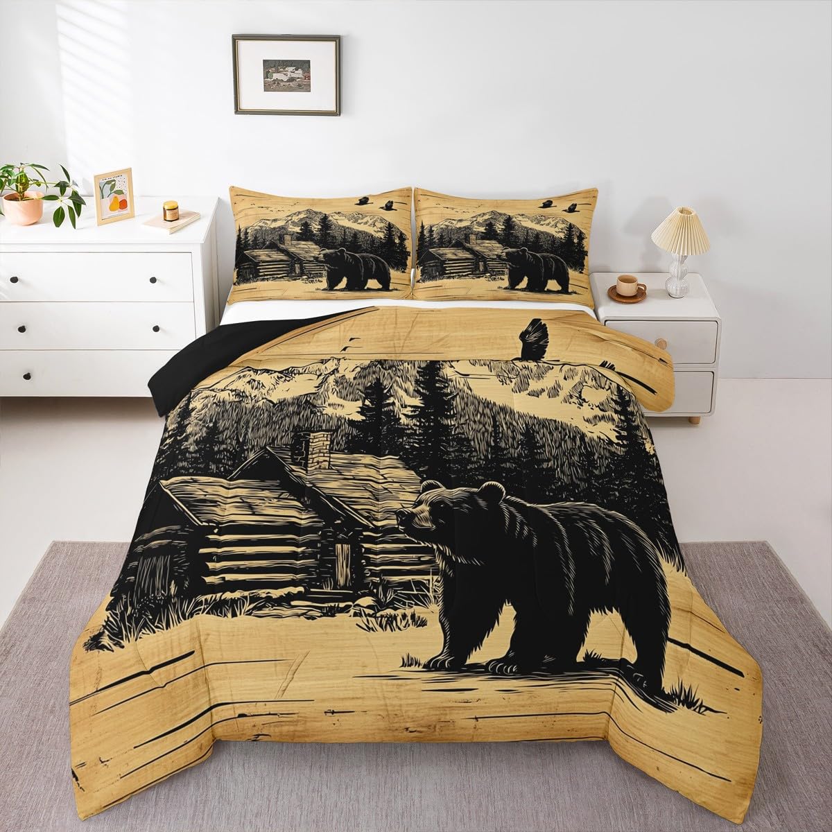 Bear Comforter Set Cabin Country Bear Bedding Set