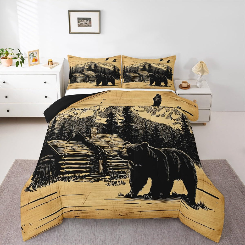 Bear Comforter Set Cabin Country Bear Bedding Set