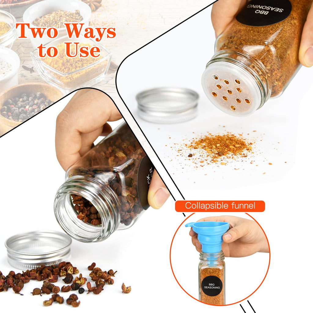 12/24/36 Pack Glass Spice Jars, 4oz Empty Spice Jars