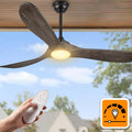 52" Brown Indoor/Outdoor Ceiling Fan with Light & Remote