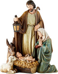 Religious Holy Family Figurine, Lamb of God Nativity Scene Statue, Christmas Decoration , 14.5 Inch