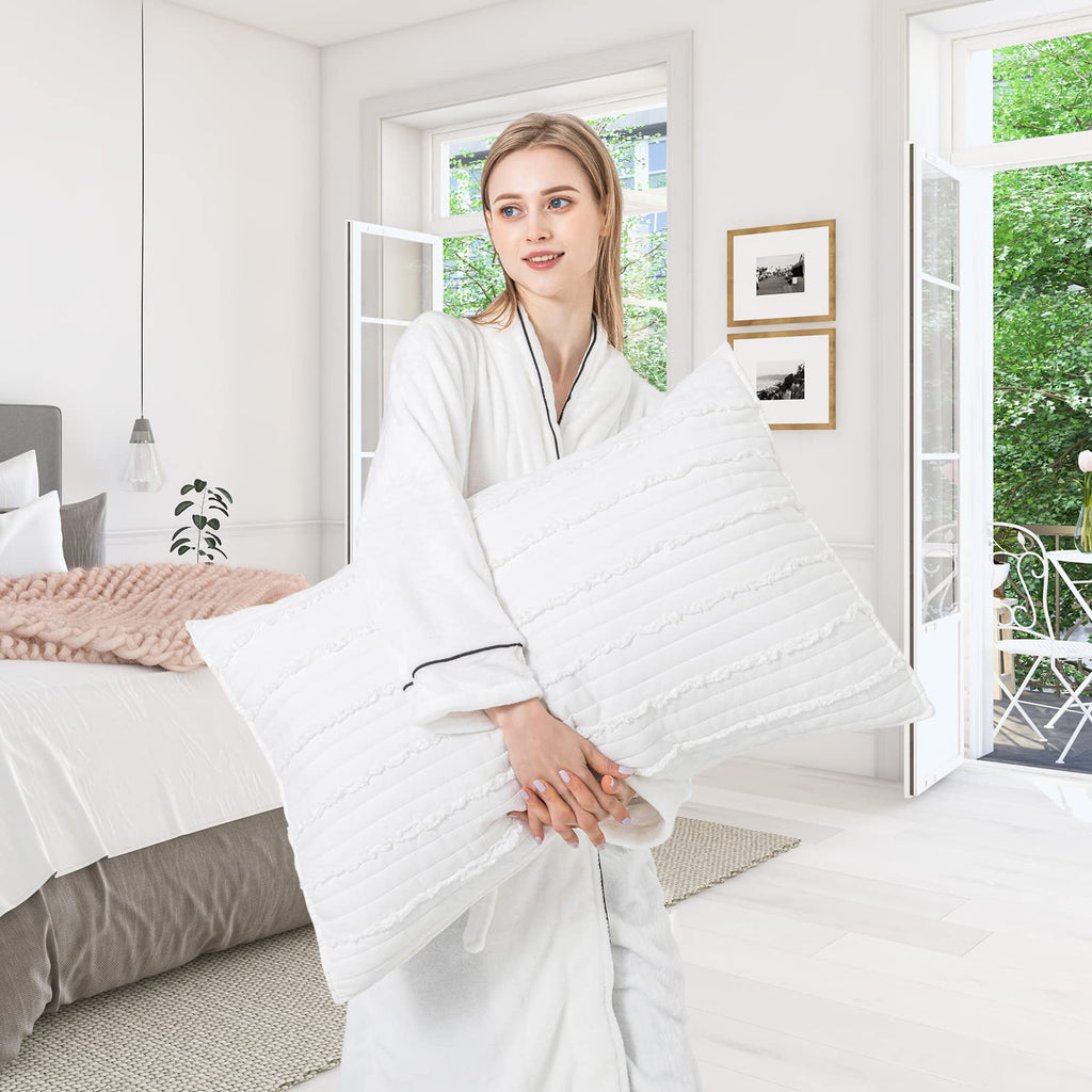 Standard Size Pillow Shams Set of 2, Ultra Soft Breathable 20 x 26 Inches Pillow Case Envelope Closure, Microfiber