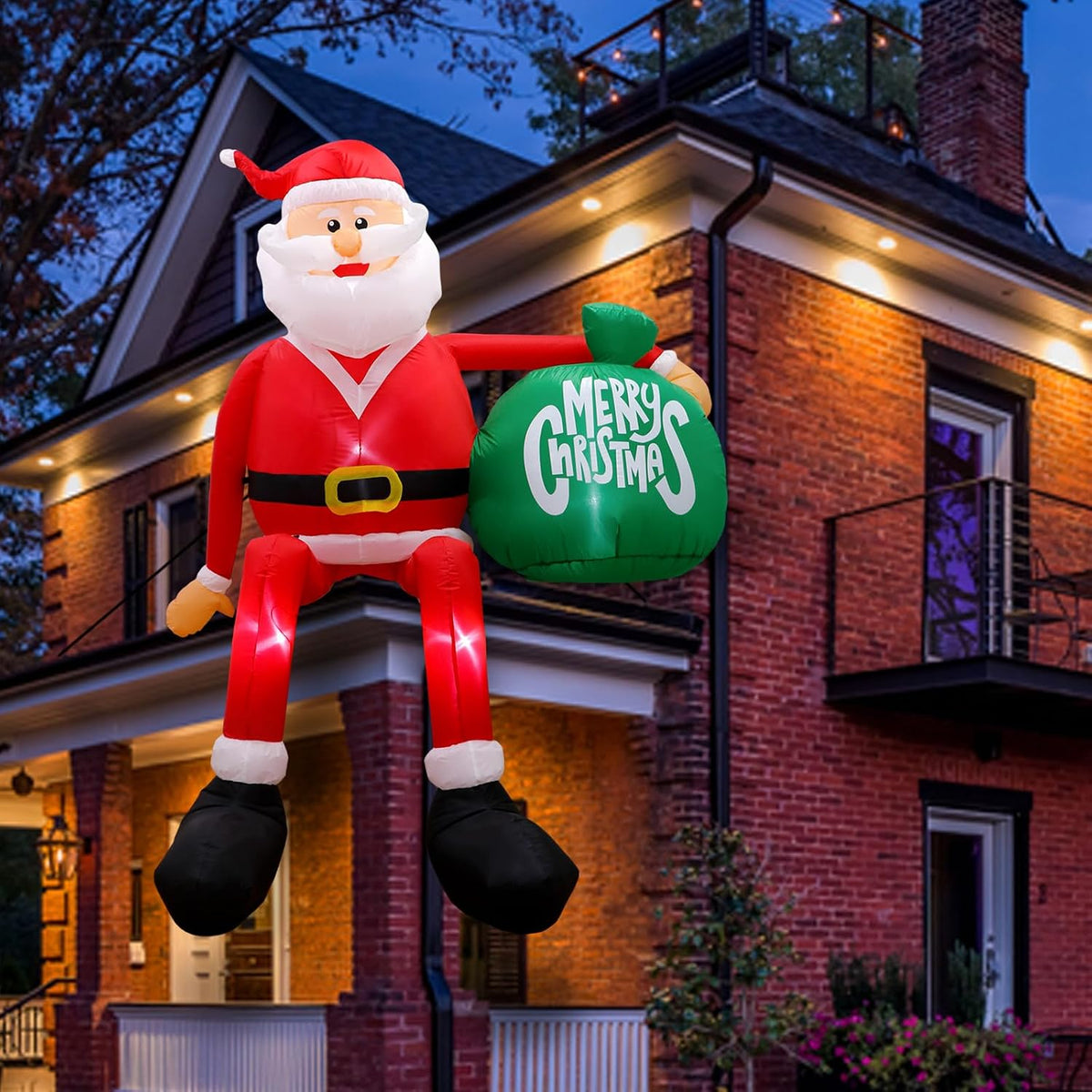 8FT Christmas Inflatables Outdoor Decorations, Climbing Santa Christmas Inflatable Christmas Yard Decorations with