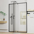 44-48"W x 71"H Pivot Swing Glass Shower Door, 1/4"(6mm) Clear Tempered Glass Pivot Frame Sliding Shower Door