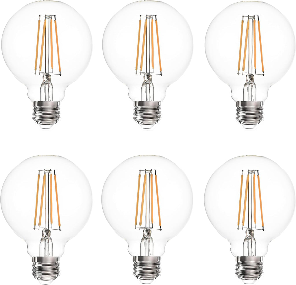 G25 globe Edison light bulbs 8W 1000LM(100W incandescent Equivalent) E26 dimmable Vintage Round LED Vanity Light Bulb