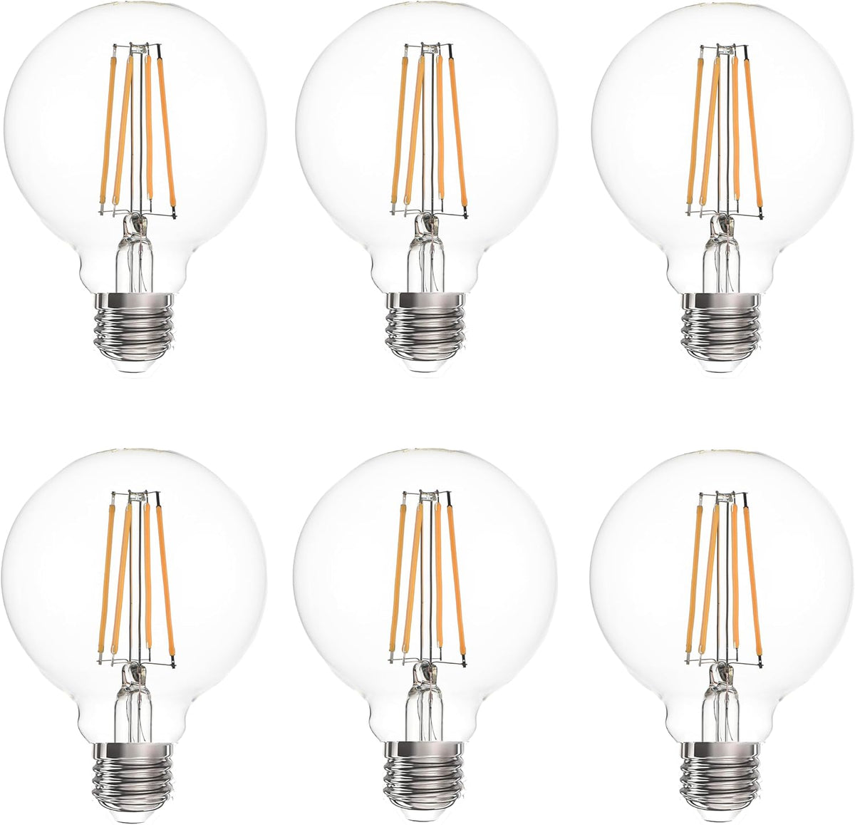 G25 globe Edison light bulbs 8W 1000LM(100W incandescent Equivalent) E26 dimmable Vintage Round LED Vanity Light Bulb