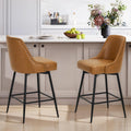 Bar Stools Set of 4, 26" Swivel Counter Height Chairs with Back,Thick Padded Seat & Footrest,Modern Faux Leather