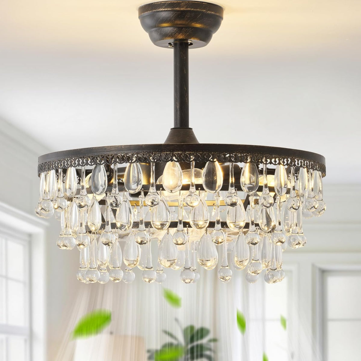 Crystal Fandelier Ceiling Fan with Light