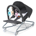 Rocking Baby Bouncer with Canopy, Mode Rocking & Rolling Infant Seat, Portable Baby Chair for 0-18 Months(Grey)
