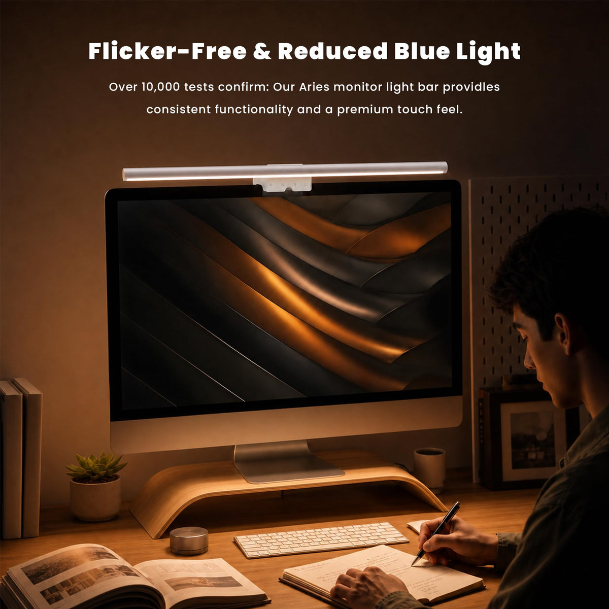 Monitor Light Bar with Remote, Computer Monitor Lamp Gaming, 250LM No Glare Eye-Care Screen Bar, Touch Control USB