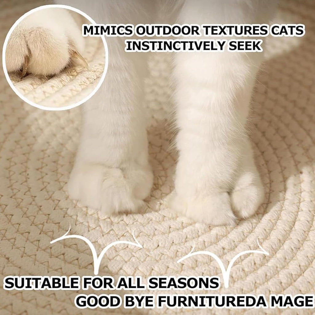 Instinct Basket, Stimuli Handwoven cat Basket Rope Cotton with Cushion, Eliminates Bed Rejection Round Pet Basket