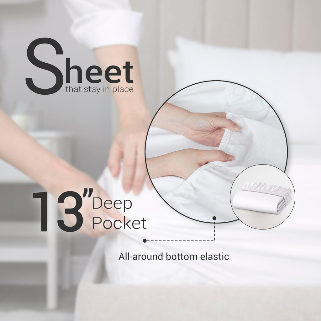 Closet Luxury Cotton Blend 4-Piece Sheet Set, Blush