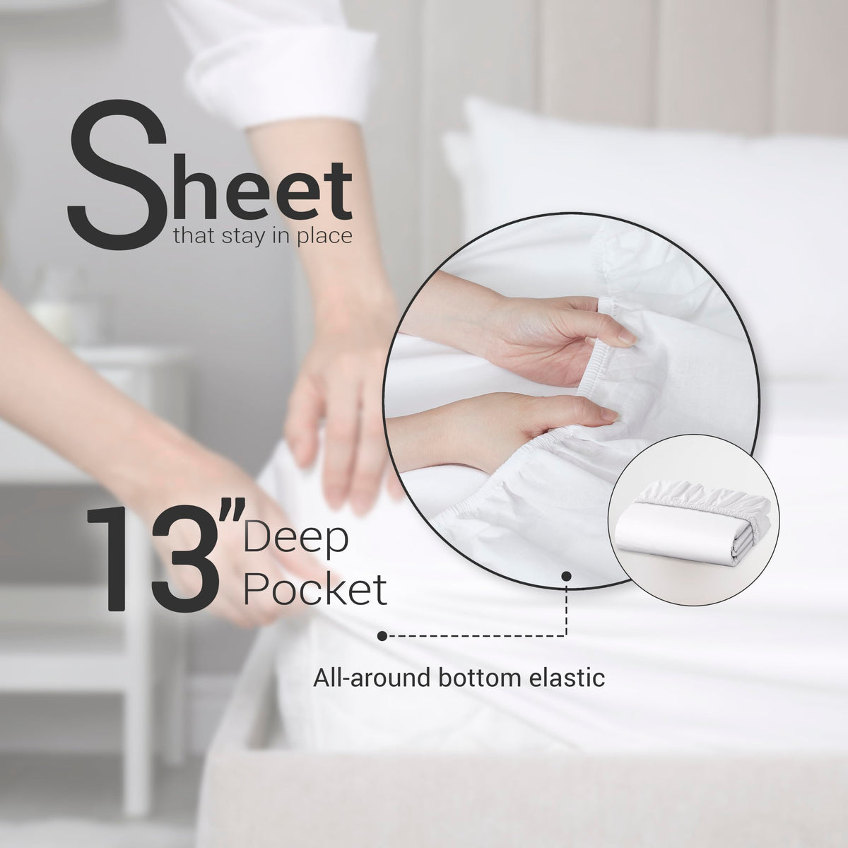 Closet Luxury Cotton Blend 4-Piece Sheet Set, Blush