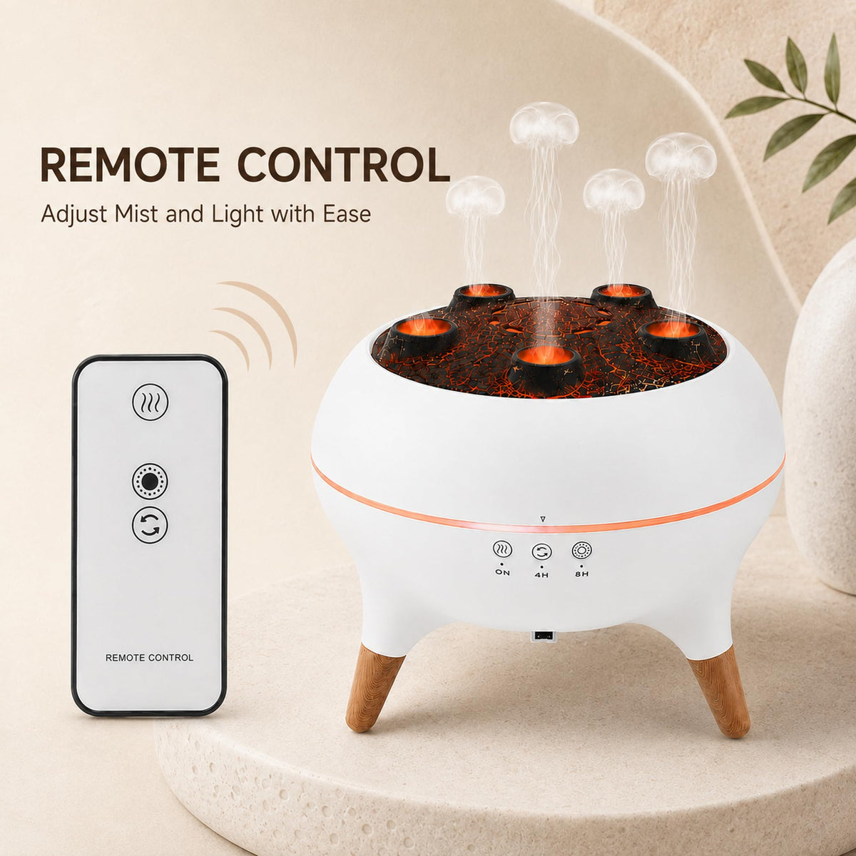 Essential Oil Diffuser Dancing Jellyfish Aromatherapy Diffuser Humidifier with 7 Colors LED Lights, Remote