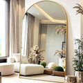 Full Length Floor Mirror, 91x46 Inch Oversized Arched Standing Mirror in Gold, Dressing Room - Elegant Freestanding