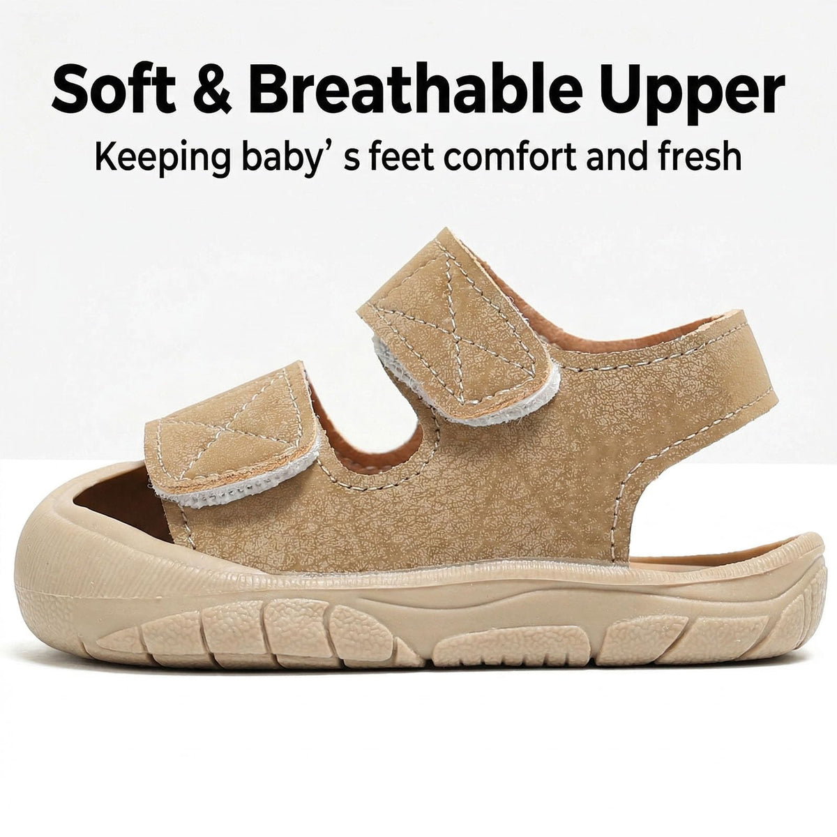Baby Protective Toe Summer Sandals for Boys Girls Non-Slip Soft Sole Infant Toddler First Walking Shoes