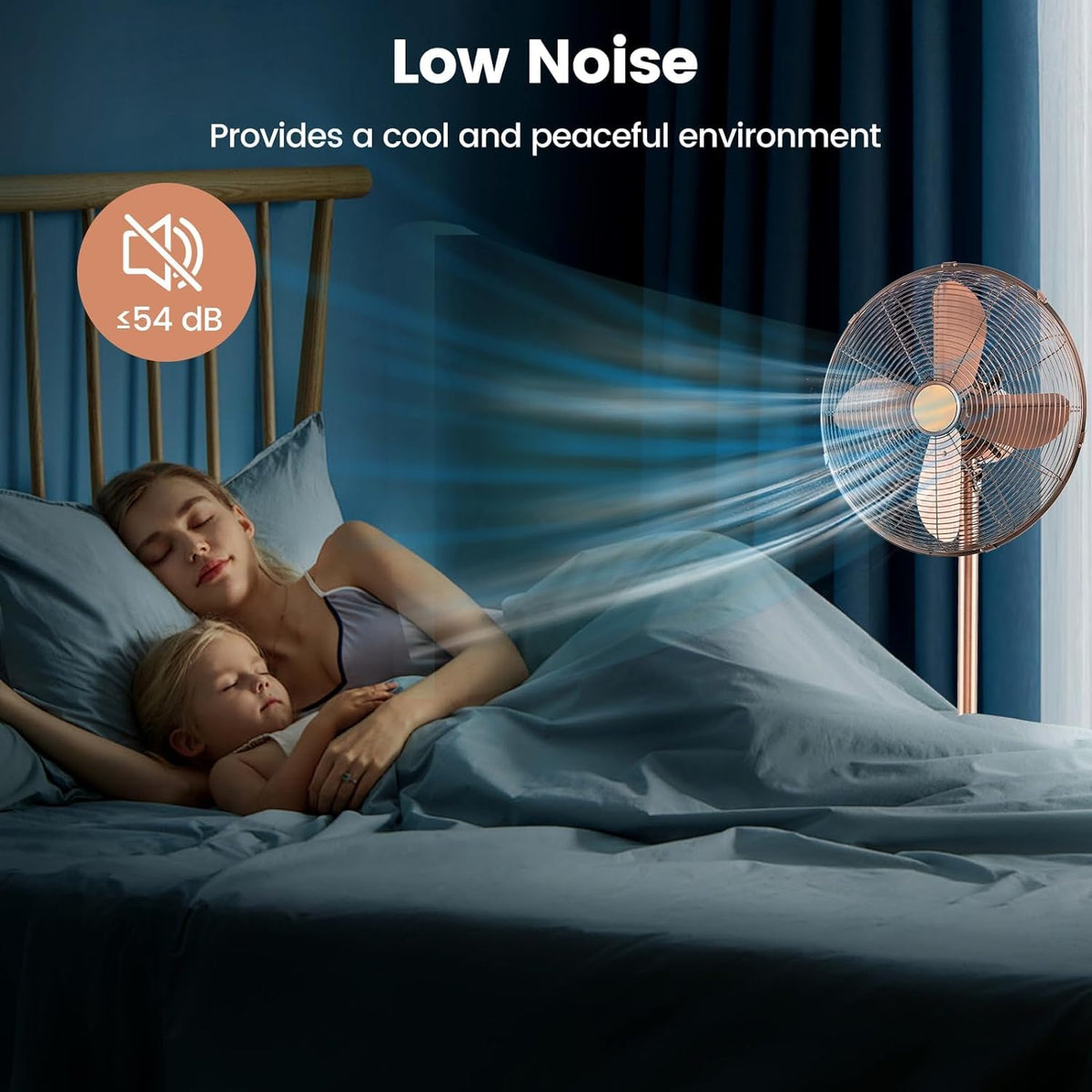 Pedestal Fan, 16'' Oscillating Fan with 3 Speed, Wide Spead, Adjustable Height & Angle, Low Noise Floor Fan w/ 75°