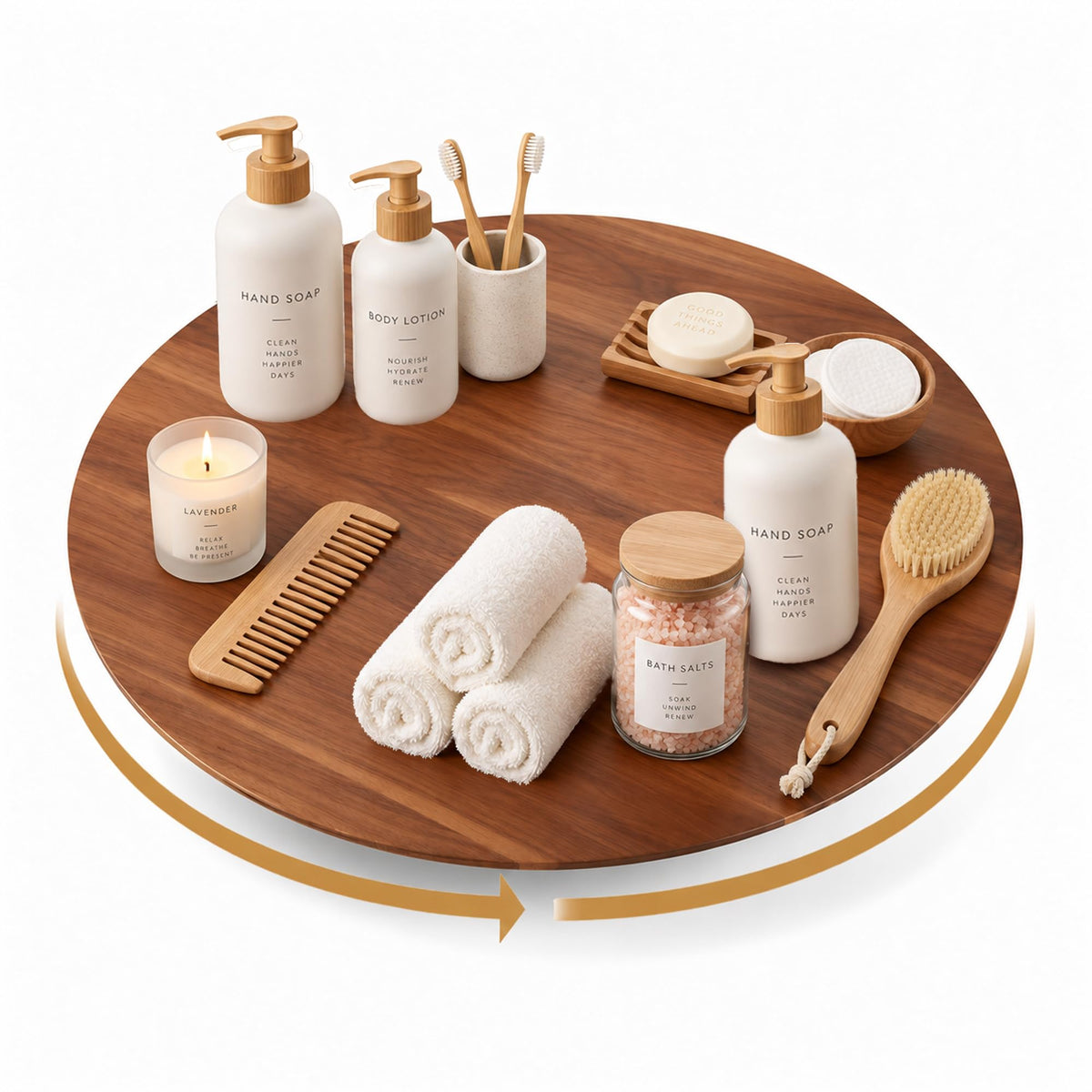 Acacia Wood Lazy Susan Turntable Organizer for Countertop