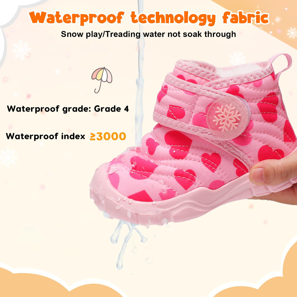 Baby Winter Shoes Baby Snow Booties Warm Fleece Infant Slippers