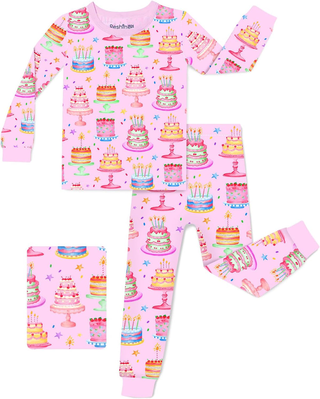 Bamboo Viscose Toddler Girls Kids Pajama Sets - Snug fit Long-Sleeve Softness Sleepwear Pjs 2pcs Jammies