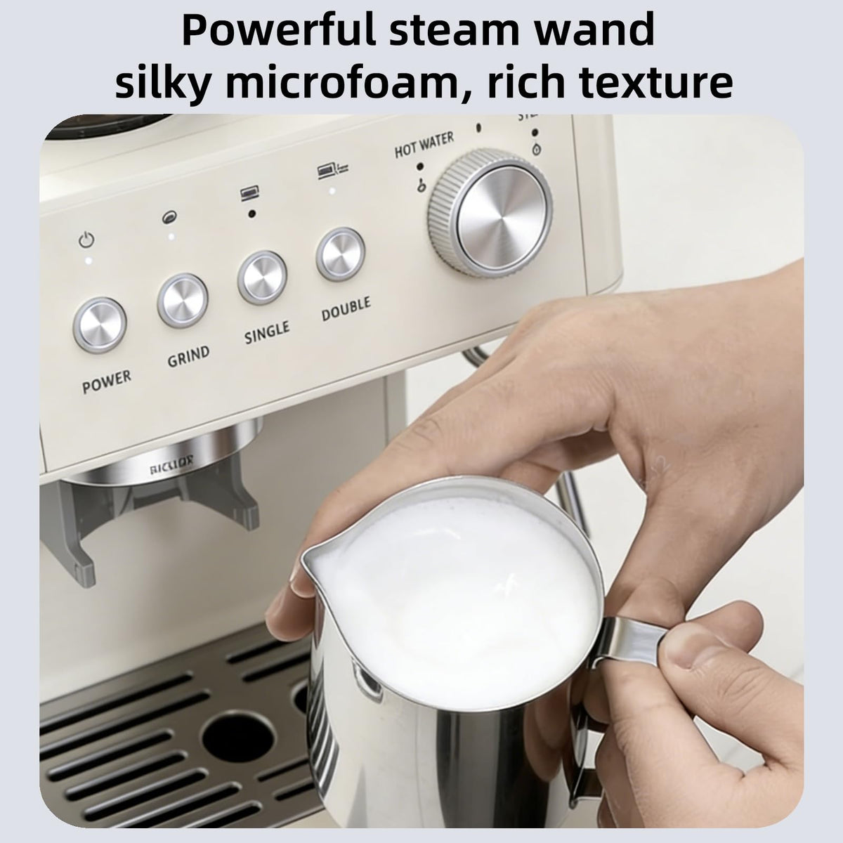 15 Bar Espresso Machine with Built-in Anti-Clog Coffee Grinder, Expresso Coffee Machines with Milk