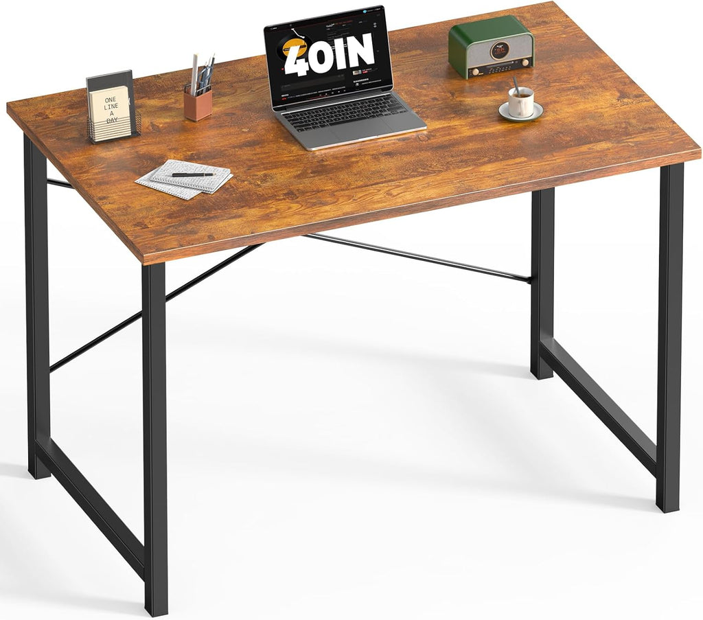 40 Inch Small Computer Office Desk Modern Simple Style Writing Study Work Table Bedroom - Modern Brown