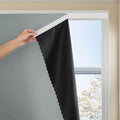 Magic Tape Stick on Portable Curtains for Windows, Bedroom Blackout Curtains for - Thermal Lnsulated No Drill Curtains
