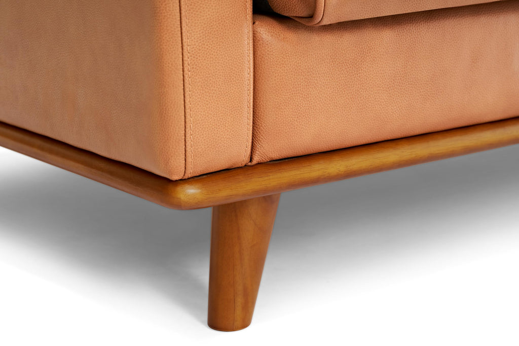 Artisan Full Leather Sofa 88" - Pure Full Italian Nappa Leather Couch Furniture, Solid Wood Accent, Ultimate Comfort