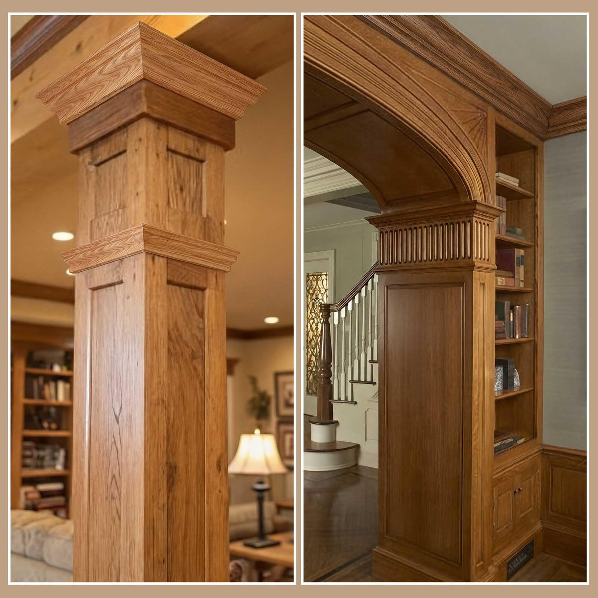 2 Pack Solid Red Oak Hardwood Crown Molding Trim 47" x 3/4" x 3-5/8" Real Wood Colonial Ceiling Molding, Unfinished &
