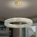 24-Inch Gold Ring Crystal Chandelier with Dimmable LED Lighting