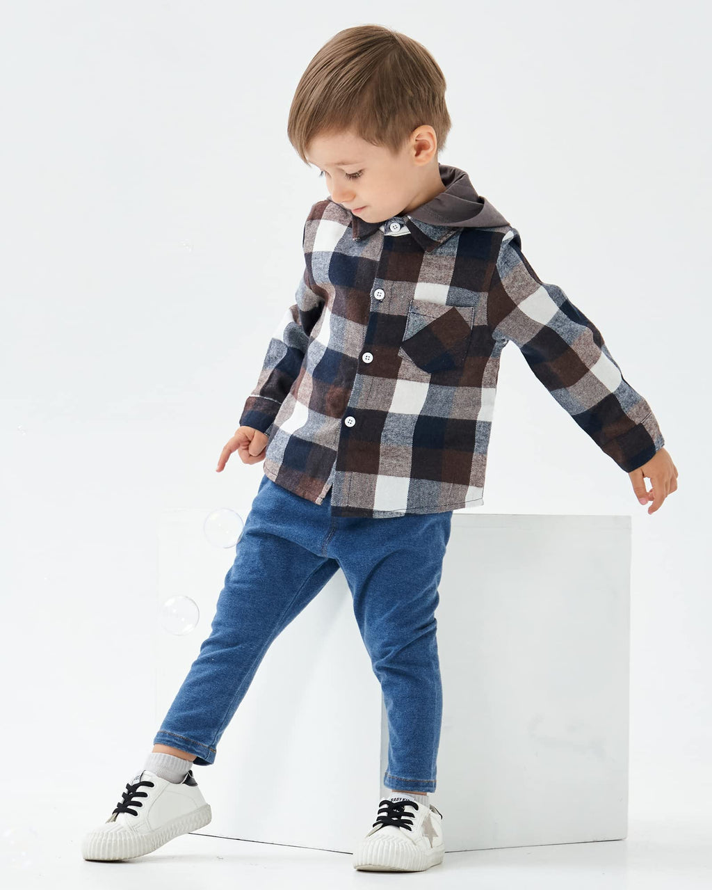 Boy Clothes Fall Plaid Flannel Button Down Shirt