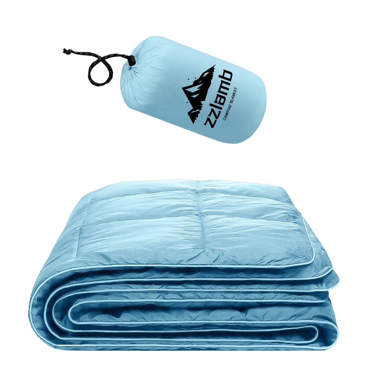 Camping Blanket for Adults Puffy Down Alternative Blue 52x75in