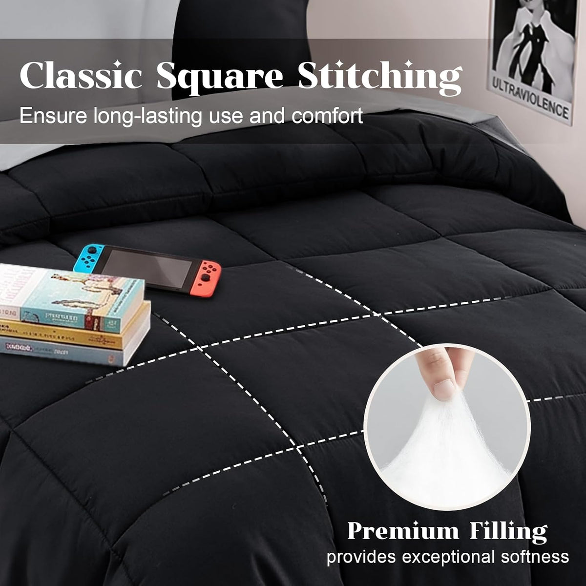 California King Comforter Set, Ultra-Soft Bed in a Bag Cal King 7 Pieces, Oeko-TEX Certified Bedding Set with Down - Set of 7