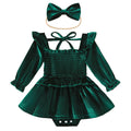 Baby Girl Velvet Romper Dress Newborn Infant Long Sleeve Clothes