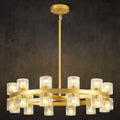 24" 24-Light Modern Crystal Wagon Wheel Chandelier