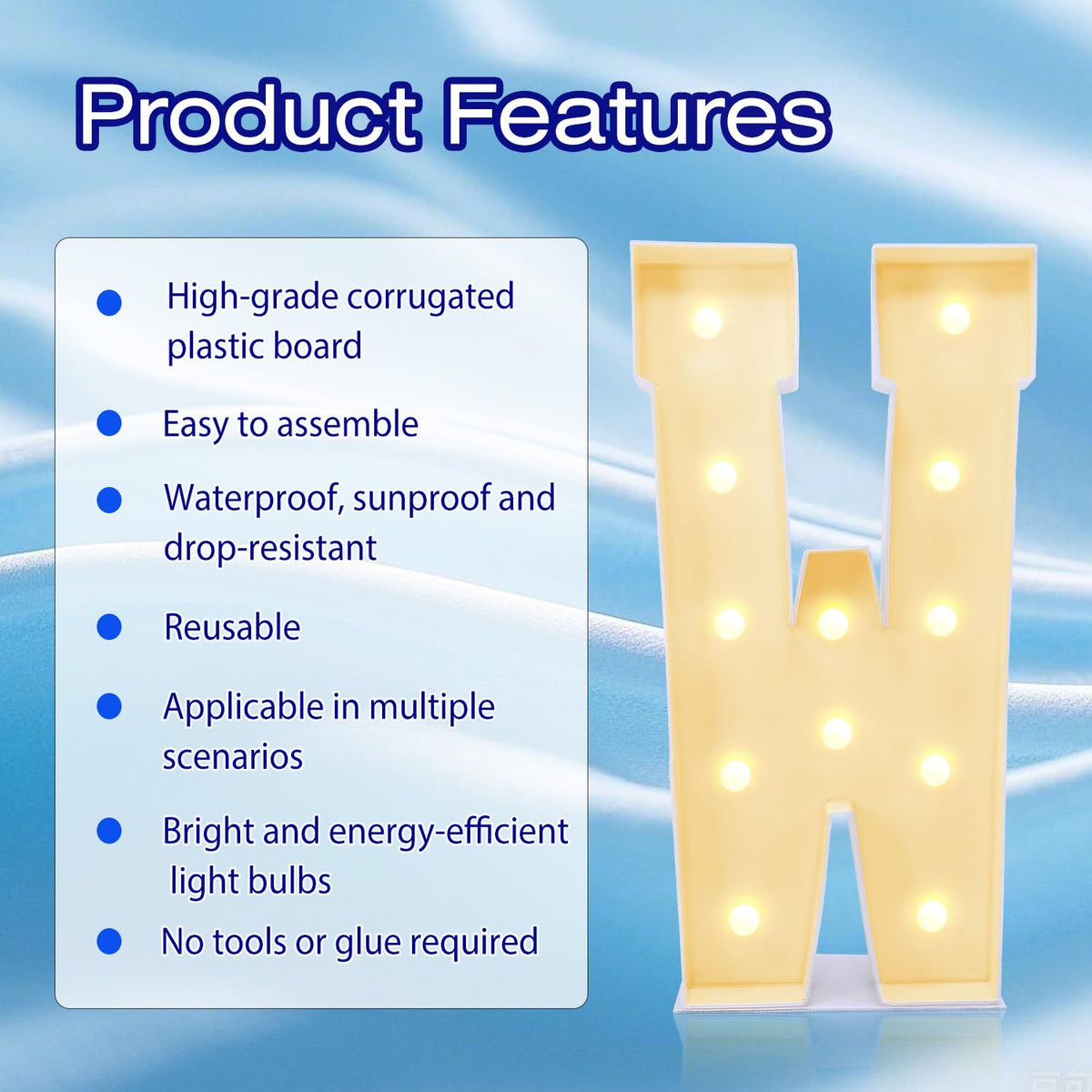 4FT Plastic Marquee Letters W Light Up Number Quick Assembly ToolFree