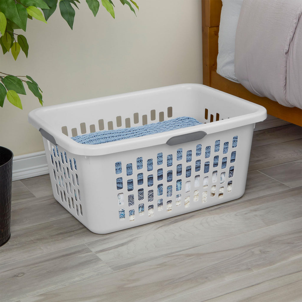 Rectangular Laundry Basket, Plastic Clothes Hamper, 18-Pack