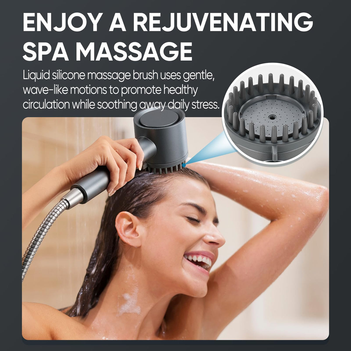 Filtered Shower Head with Handheld, High Pressure 5-mode Showerhead with Filters, Built-in Power Wash for Hard Water