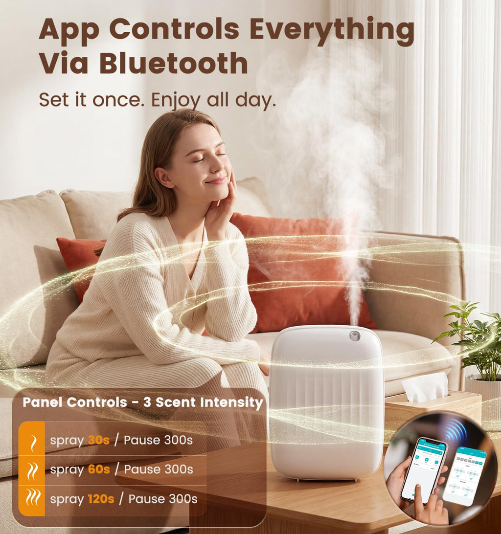 Waterless Essential Oil Diffuser Up to 3000sq.ft Whole-Home Scent