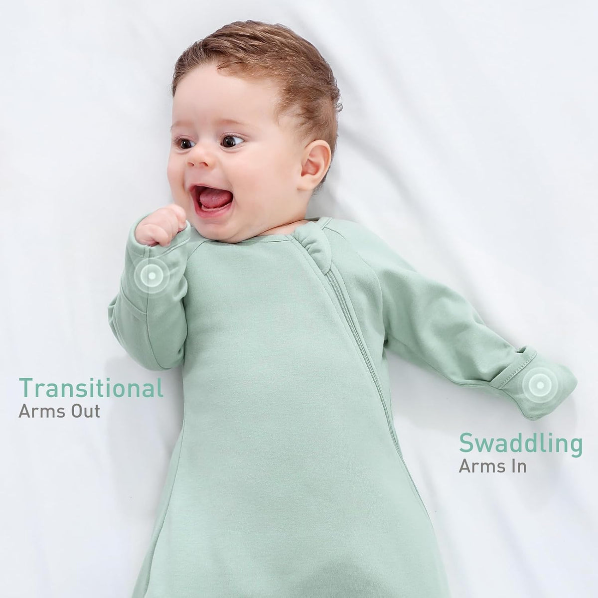 Organic Cotton Transitional Baby Swaddle Sleep Sacks Soft 2 Pack