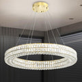 47.5-Inch Large Gold Ring Crystal Pendant Chandelier for Great Rooms