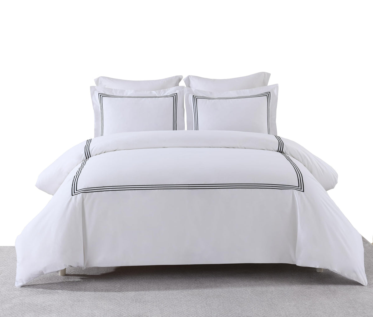 Embroidered Adeline 2 Piece Comforter Cover with Pillow Sham, Duvet Cover Set, 100% Cotton Percale