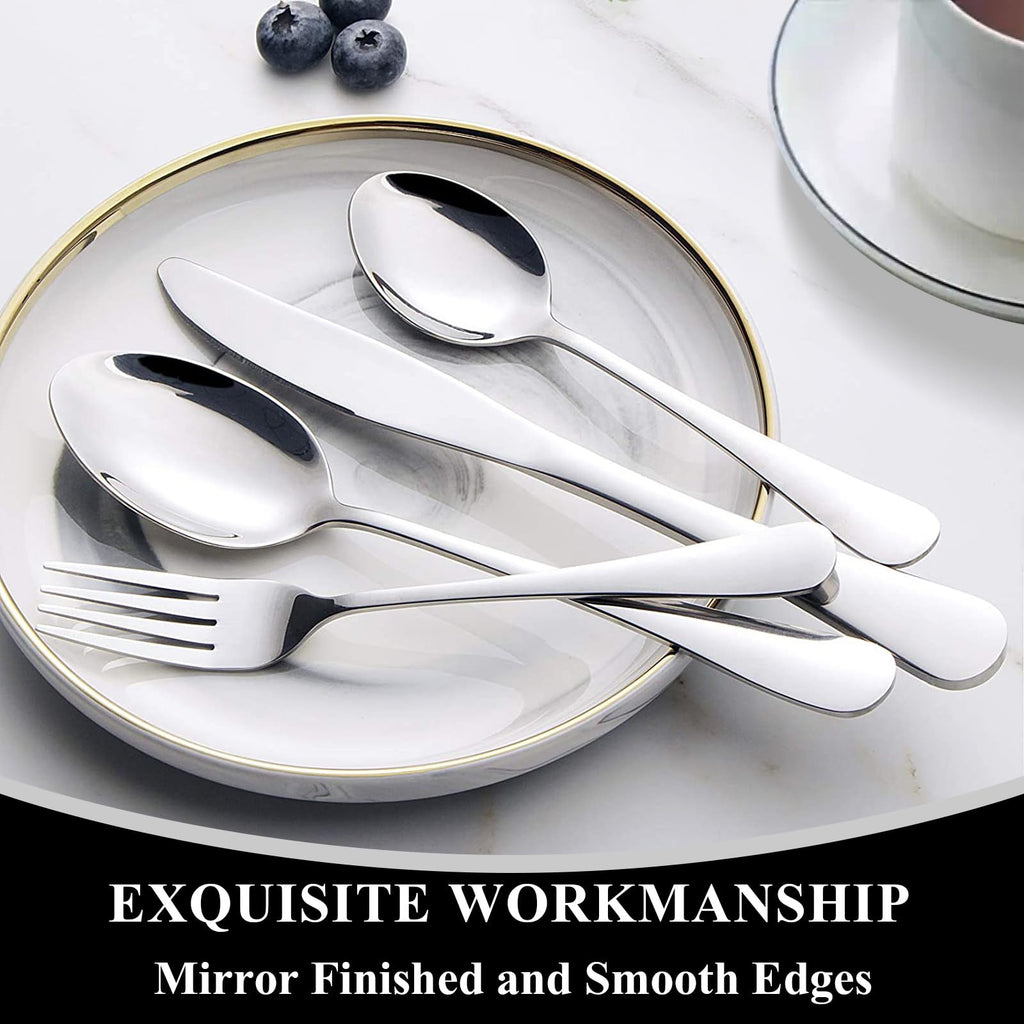 40-Piece Silverware Set, Stainless Steel Flatware Set Service for 8, Include Knife/Fork/Spoon, Mirror Polished