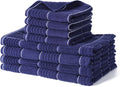 Kitchen Towels and Dishcloths Set, Four Dish Towels 16x26 Inches, Four Absorbent Dish Cloths for Washing Dishes 12x12