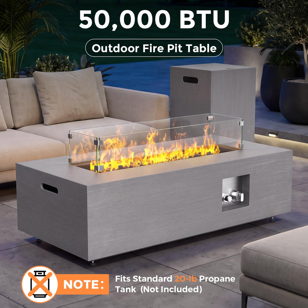 42in Fire Pit Table Propane Gas Fire Pits 50, 000 BTU for Outdoor