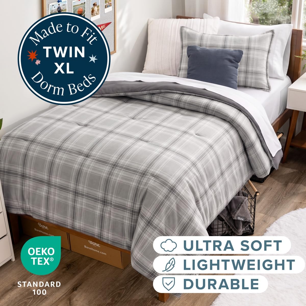 Comforter Set - Extra Long - Ultra-Soft - Goose Down Alternative - Premium 1800 Series - All Season Warmth