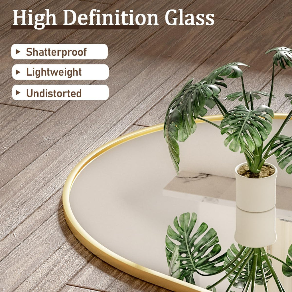 35"x78" Gold Large Arched Floor Full Length Dressing Body Mirror