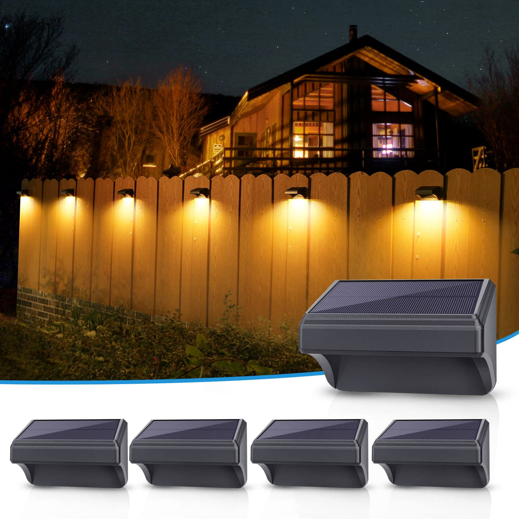 Solar Led Deck Lights, Warm White & RGB Modes, Outdoor Waterproof for Backyard, Pool, Patio, Fence Post/Line (4Pack &